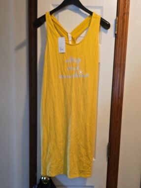 Yellow Sleeveless Tank Sleep Shirt